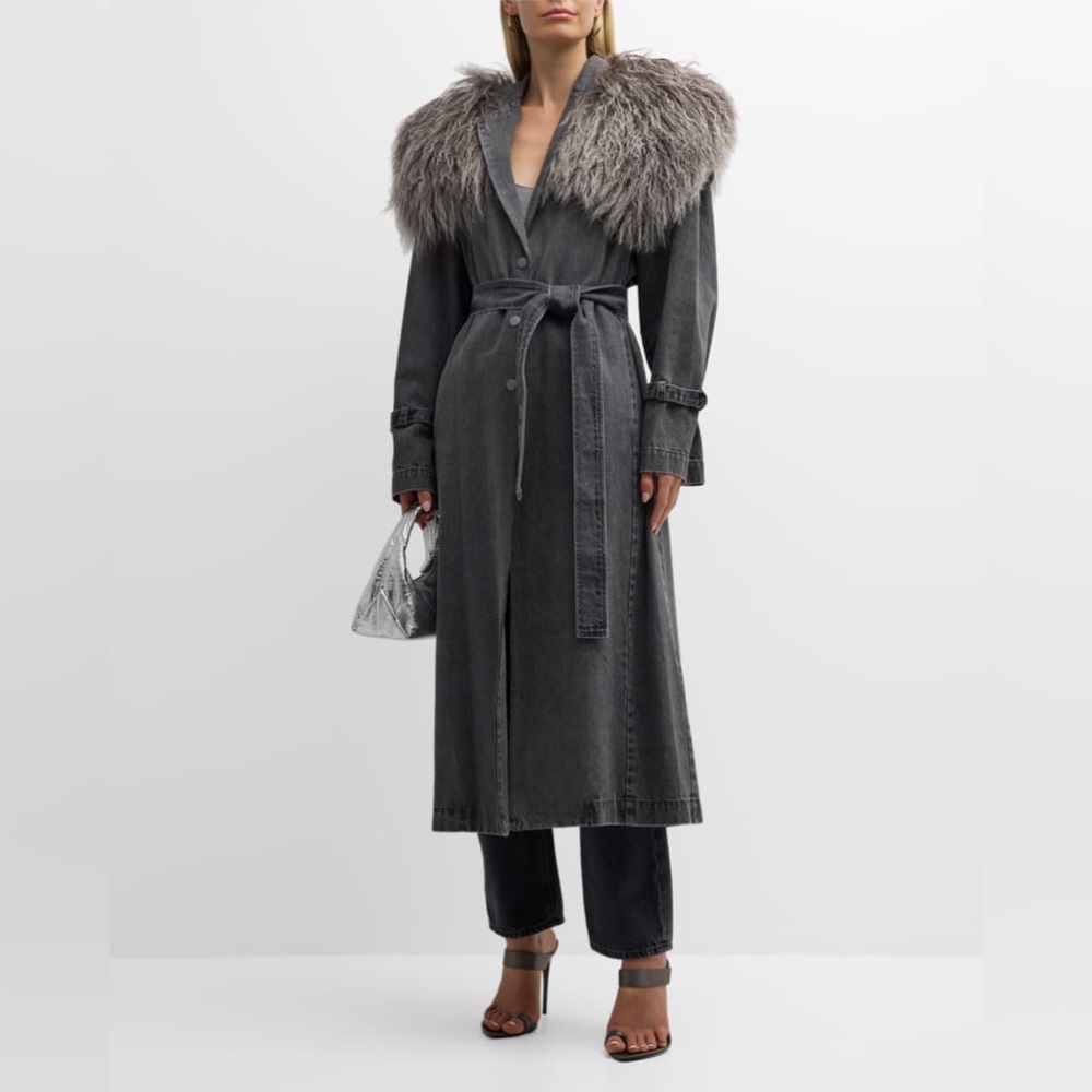 Lapointe shearling collar jacket